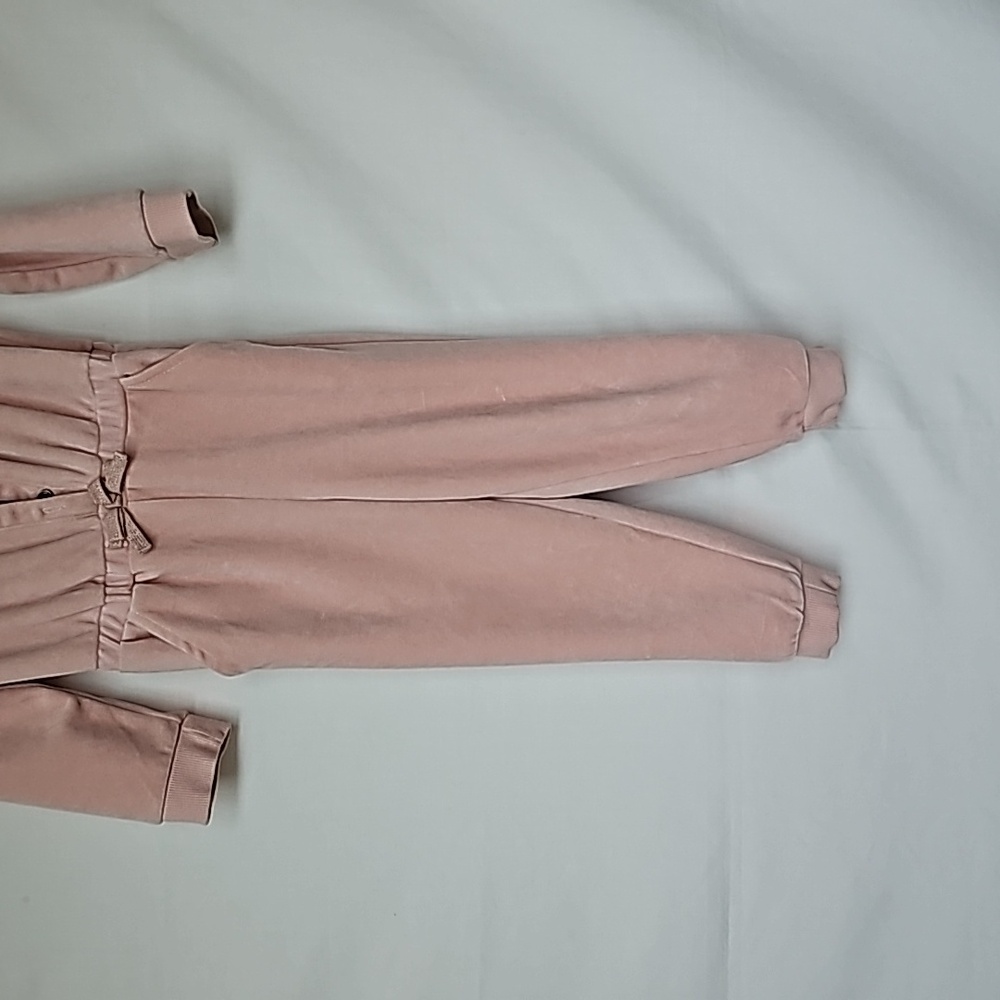 GYMBOREE | Pale Pink Velvet Long-Sleeve Jumpsuit with Pockets - Picture 7 of 12